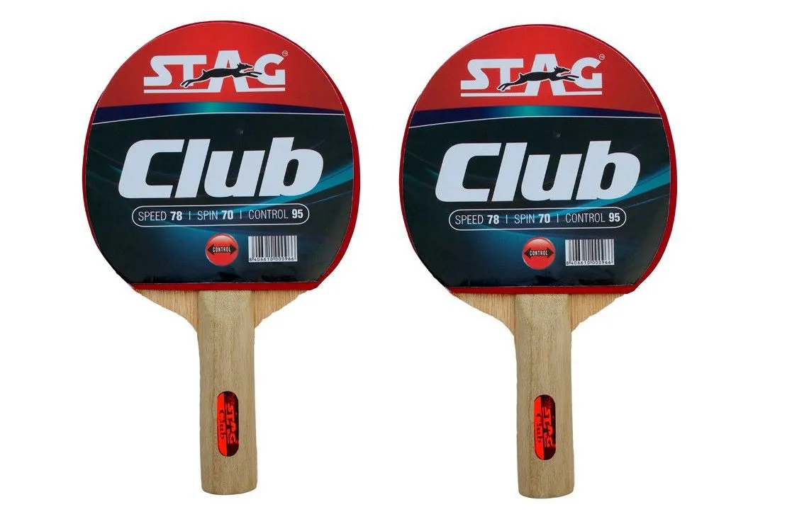 Stag Global Club Table Tennis Playset | 2 Racket, 3 Balls and 1 Cover | Portable And Lightweight