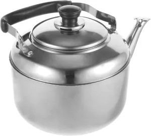 Stainless Steel Heating Kettle Whistle Large Capacity Teakettle for Gas and Induction Cookers -scald Handle Even Heat Transfer Design for Quick Boiling Random Style