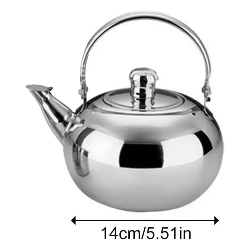 Stainless Steel Kettle with Heat Resistant Handle - Stovetop Camping Tea and Coffee Pot with Filter for Outdoor, Home, and Hiking
