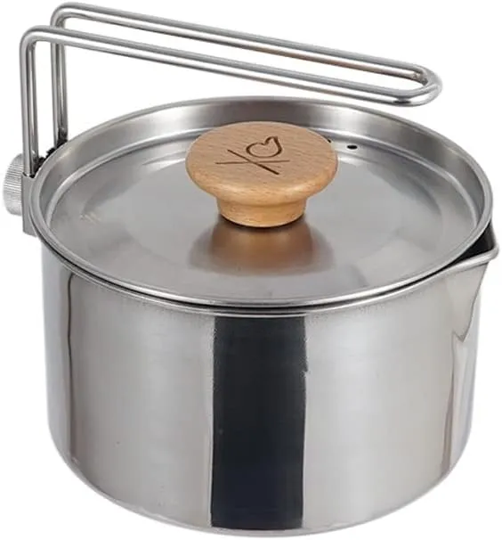 Stainless Steel Outdoor Camping Pot Portable Mountaineering Trekking Cooking Tool Travel Hiking Cookware Equipment