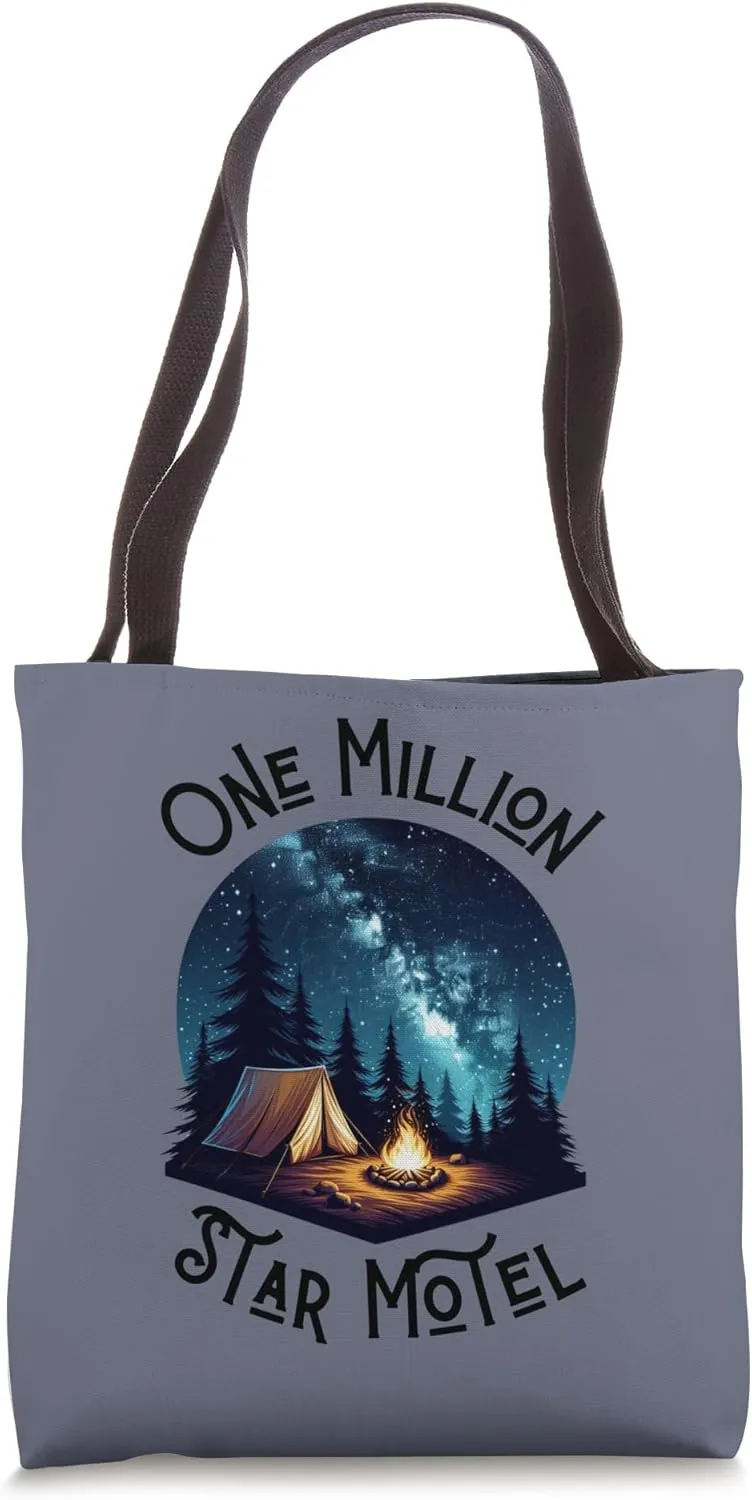 Stargazing Camping and Vintage Camping With Stars and Moon Tote Bag