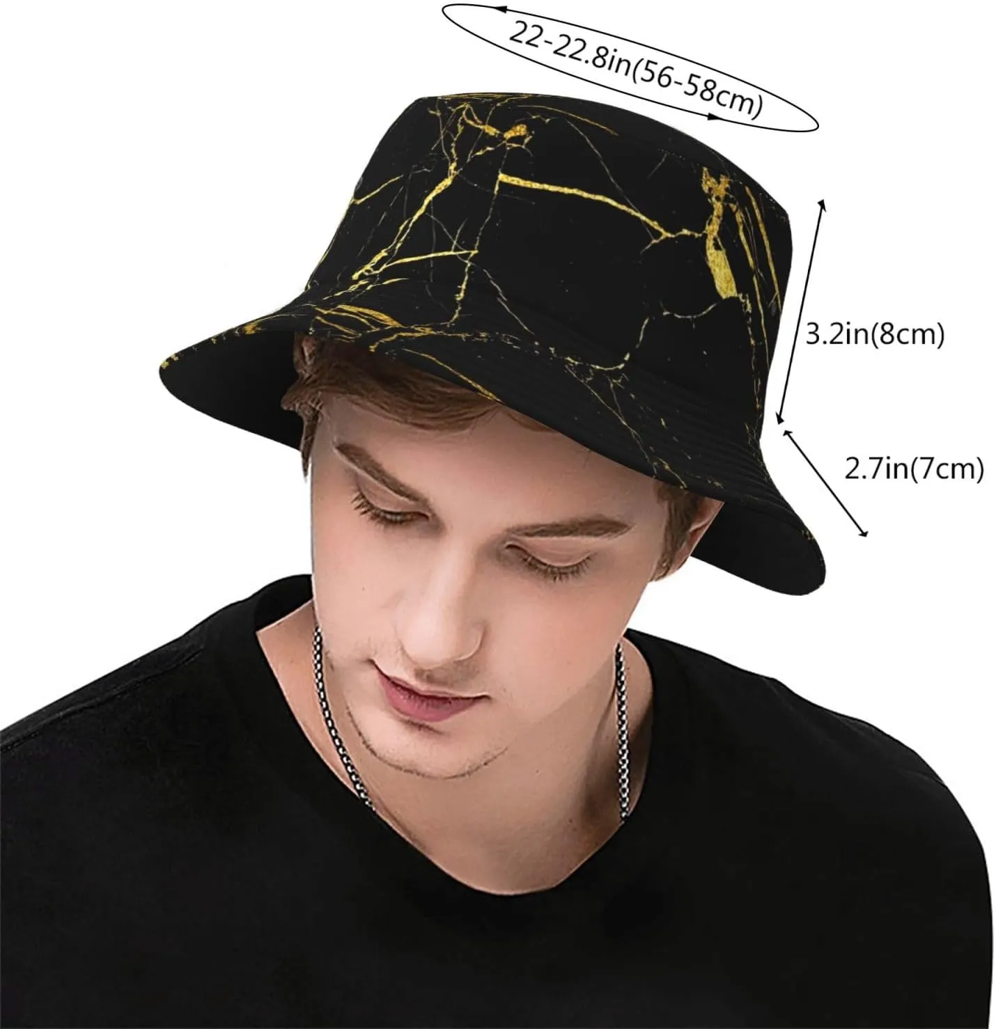 Starry Night Firefly Gothic Butterfly Bucket Hat Summer Packable Fisherman Cap Beach Travel Sun Hat for Unisex Men Women