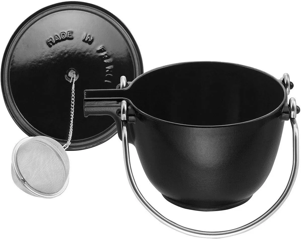 STAUB 1004030 Cast Iron Tea Pot, Black