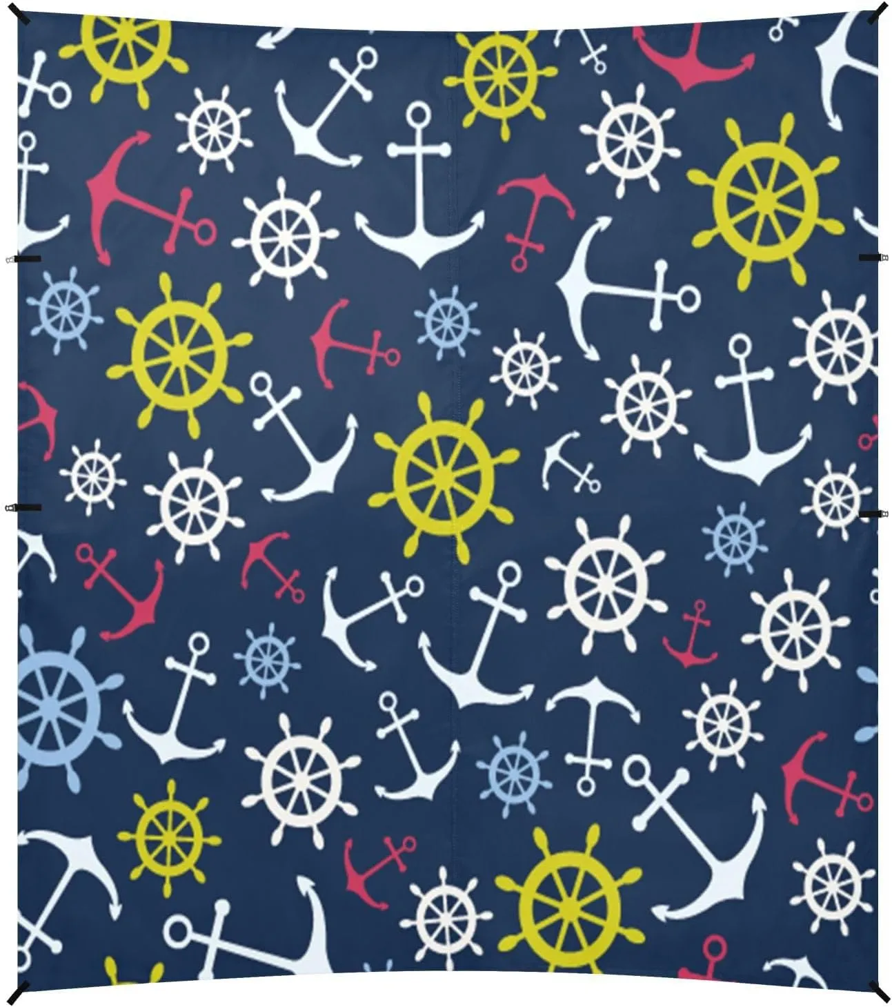Steering Wheel Anchor Print Beach Tent Camping Sun Shelters Portable Outdoor Canopy Sun Shade for Camping Trips Fishing Backyard Fun or Picnics Easy Setup with Carrying Bag