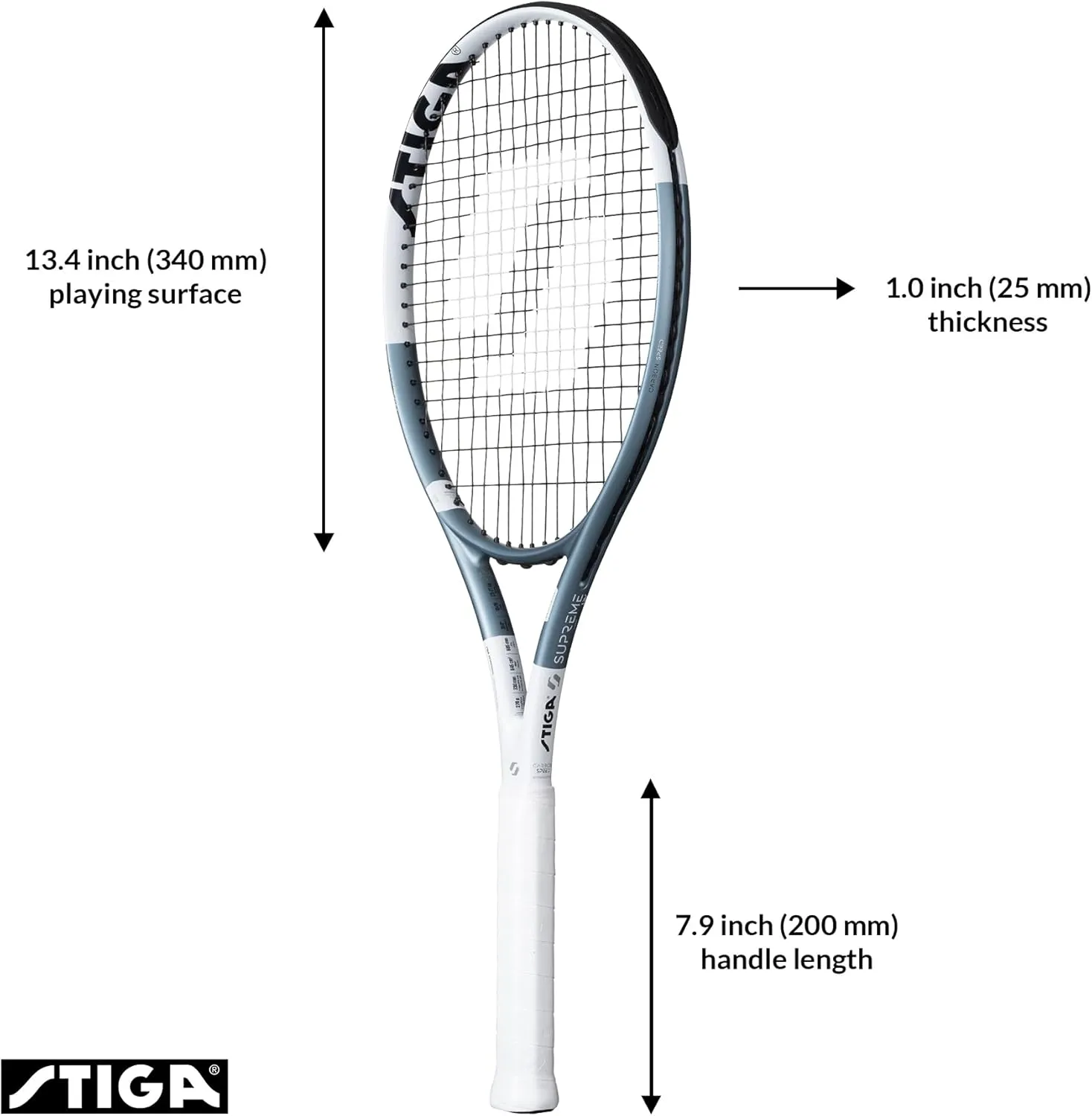 STIGA Tennis Racket Supreme LW, Lightweight Speed Full-Length Tennis Racket for Women & Juniors