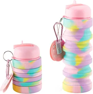 Straw Water Bottle Foldable Soft Flask Sport Drinking Water Bag for Outdoor Running Camping Travel