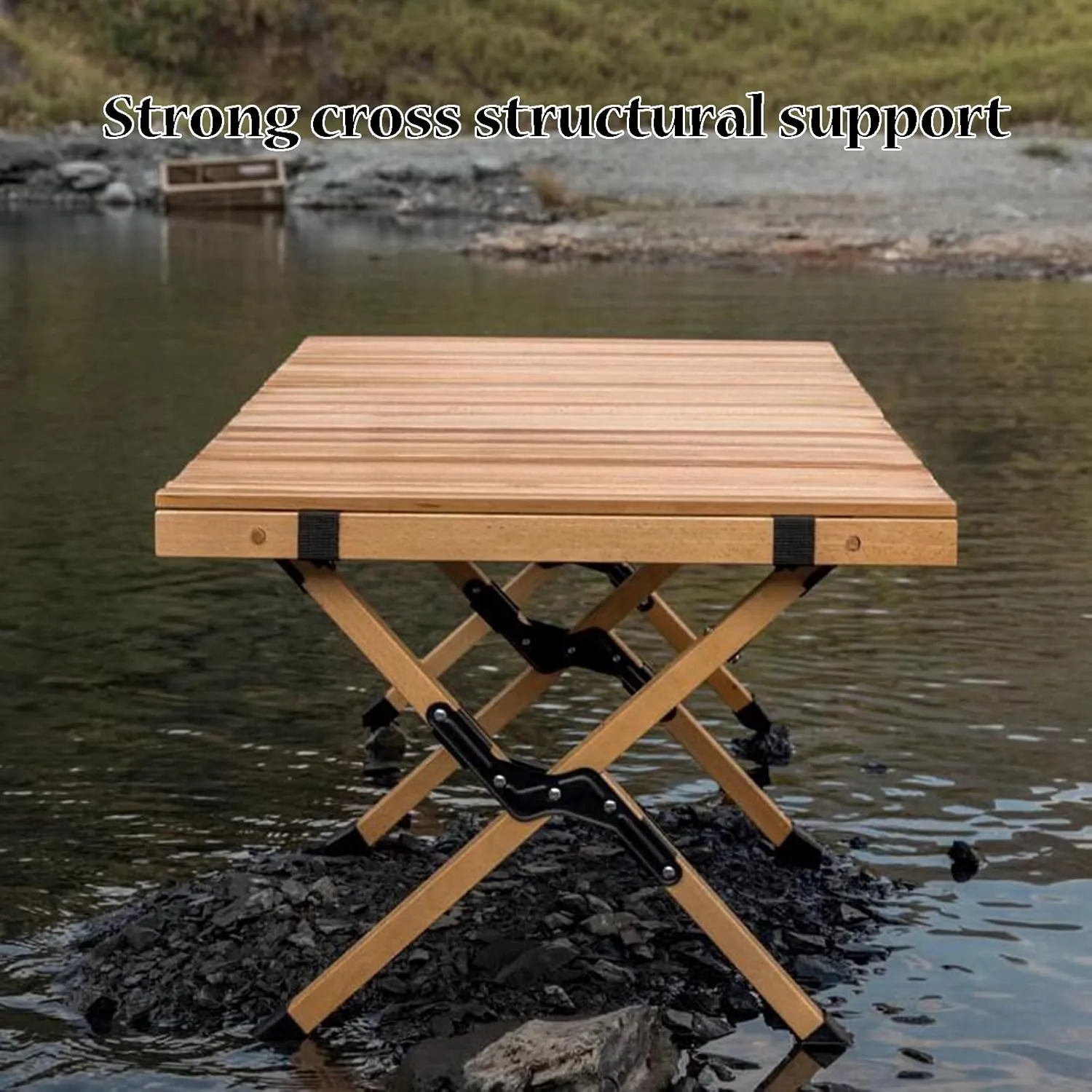 Strong Camping Table Foldable Table Legs Picnic Table Roll Up Desktop Camping Grill Table Send Storage Bag for Outdoor Camp