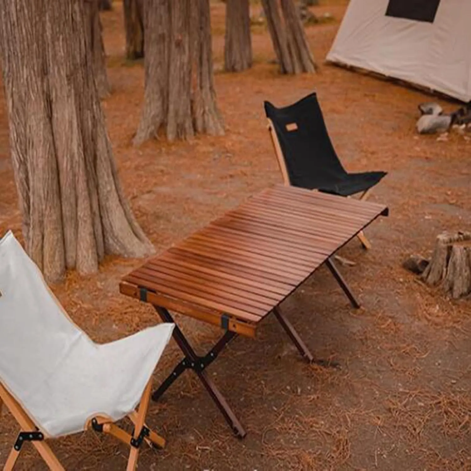 Strong Camping Table Foldable Table Legs Picnic Table Roll Up Desktop Camping Grill Table Send Storage Bag for Outdoor Camp