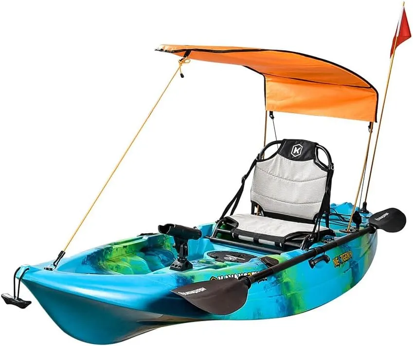 Sun Shade Canopy for Kayak Boat Canoe, Canopy for Single Person, Waterproof Sun Shade Awning Top Cover, Universal Awning Canopy with Storage Bag for Outdoor Fishing Tricycles Royal Blue