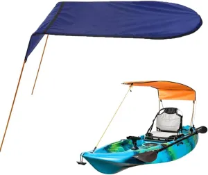 Sun Shade Canopy for Kayak Boat Canoe, Canopy for Single Person, Waterproof Sun Shade Awning Top Cover, Universal Awning Canopy with Storage Bag for Outdoor Fishing Tricycles Royal Blue
