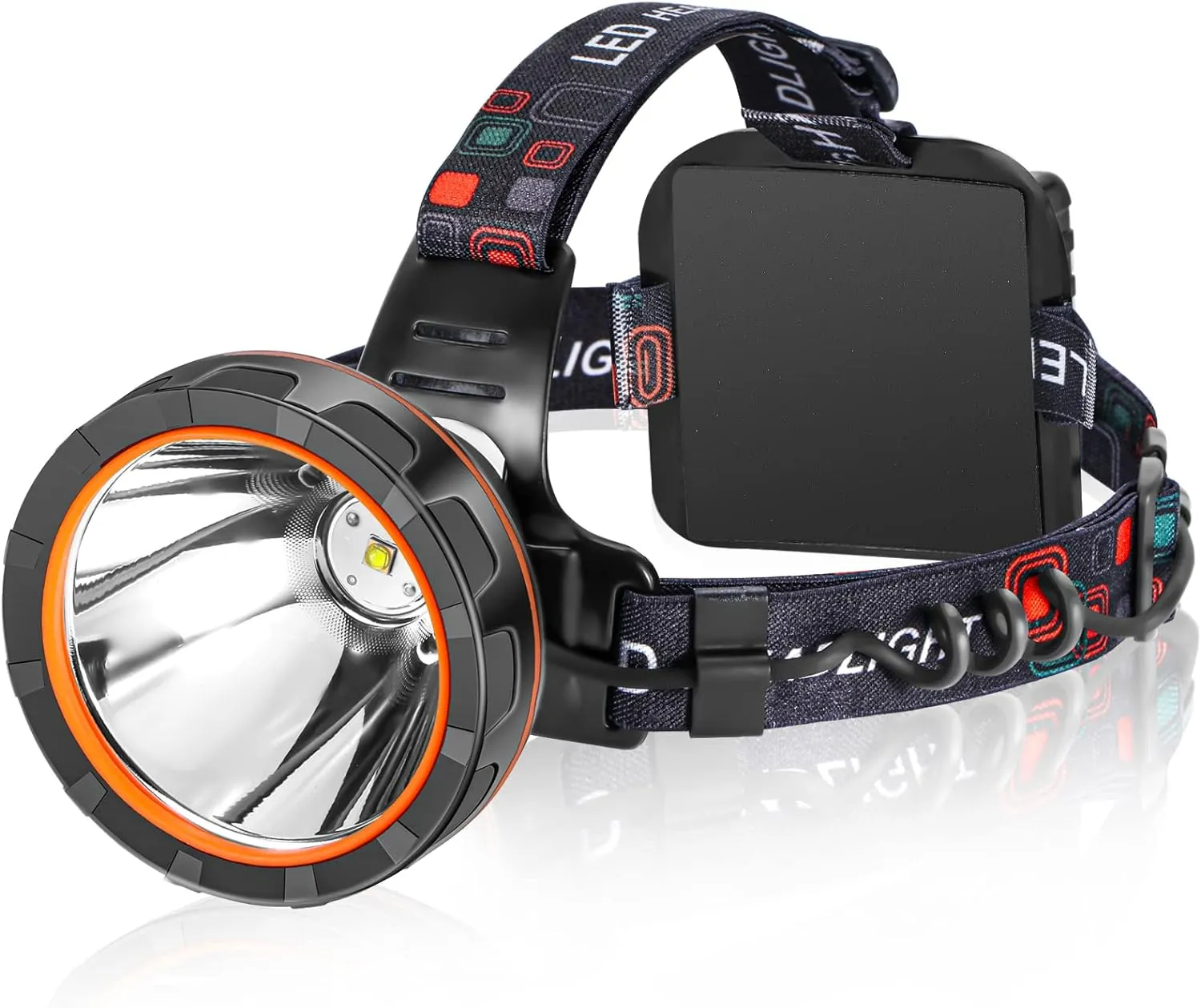 Superbright Headlight Rechargeable Separation Style LED Headlamp High Power Head Lamp Waterproof Headlight Coon Hunting Lights for Outdoor Hiking Fishing Hunting (Yellow Light)