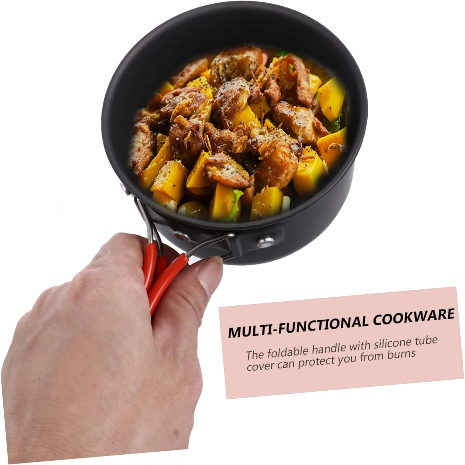 SUPVOX 2 Sets Cookware Set Fold Travel Utensils Aluminum Alloy