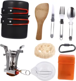 SUPVOX 2 Sets Cookware Set Fold Travel Utensils Aluminum Alloy