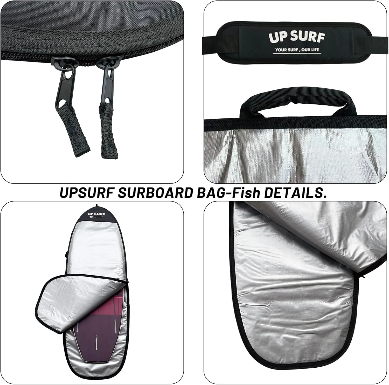 Surfboard bag, Daylight Bags for Fun and short boards, Size 5’4”,5’8”,6’0",6'4",6'8" Surfboard cover for Storage and Transport Surfboard