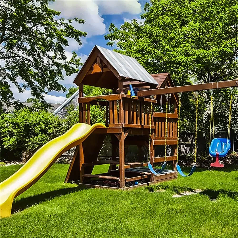 Swing Set Replacement Tarp Kids Playground Roof Canopy Waterproof Outdoor Replacement Sunshade Cover Backyard Playset Canopy Replacement Trap