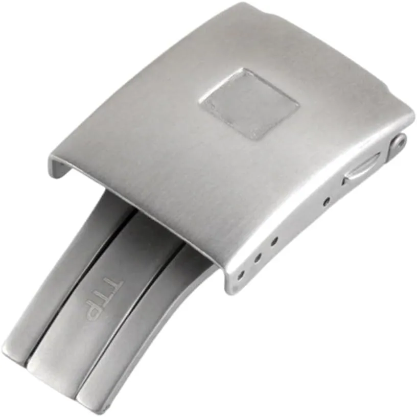 T013 T048 Rubber Strap Double Push 20mm Silver Black Solid Stainless Steel Unfolding Adjustable Buckle Table buckle