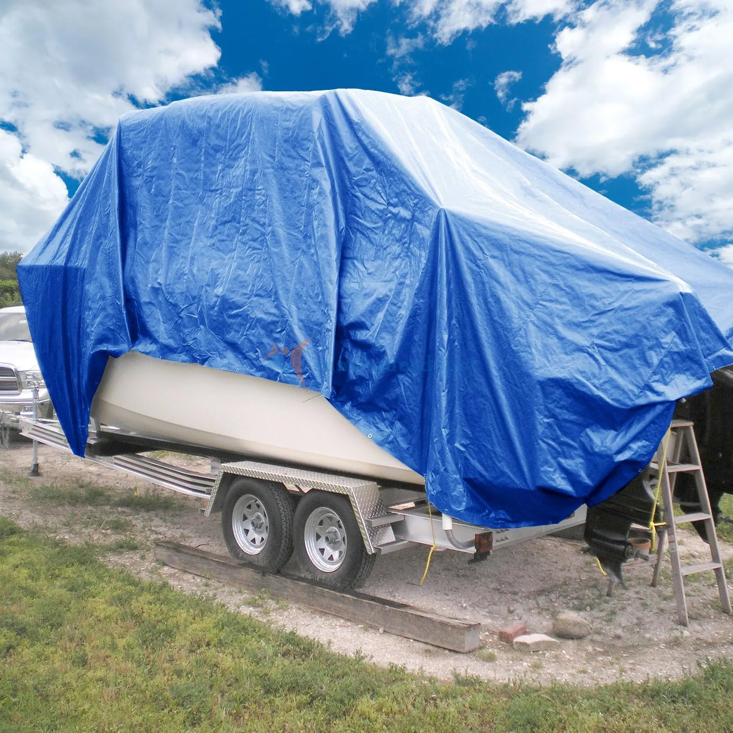 TANG Sunshades Depot Blue 5 Mil 12x16 ' Feet General Multi-Purpose Waterproof Multi Purpose Waterproof Poly Tarp Cover Tent Shelter Boat RV Pool Camping Tarpaulin