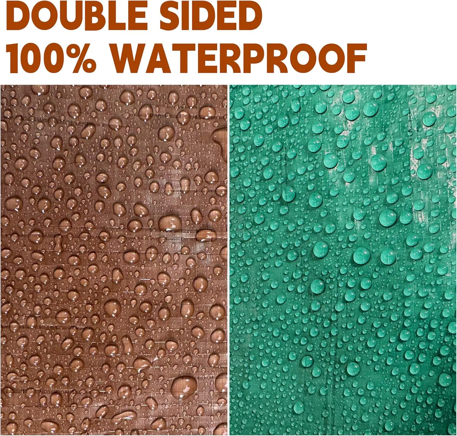 Tarp 8x10(4 Packs) ft 100% Waterproof 7mil Durable Grommets and Reinforced Edges,Uv Resistant,Green/Brown Tarp,Emergency Rain Shelter,Outdoor Cover and Camping Use -by MVPNET