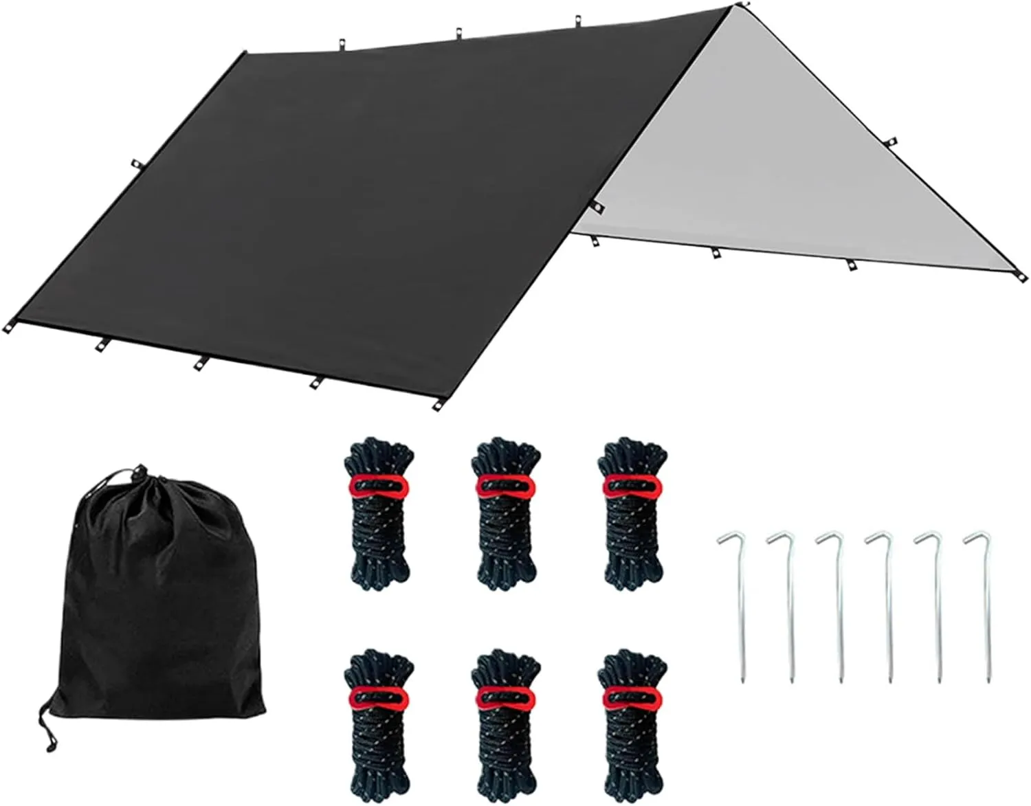 Tarp Camping - Portable Shelter Cover, Tent Shelter Tarp | Easy-to-Set-up Tent Tarp, Tent Tarp for Hiking, Weatherproof Lightweight for Backpacking, Survival, Picnic, Climbing, Travel