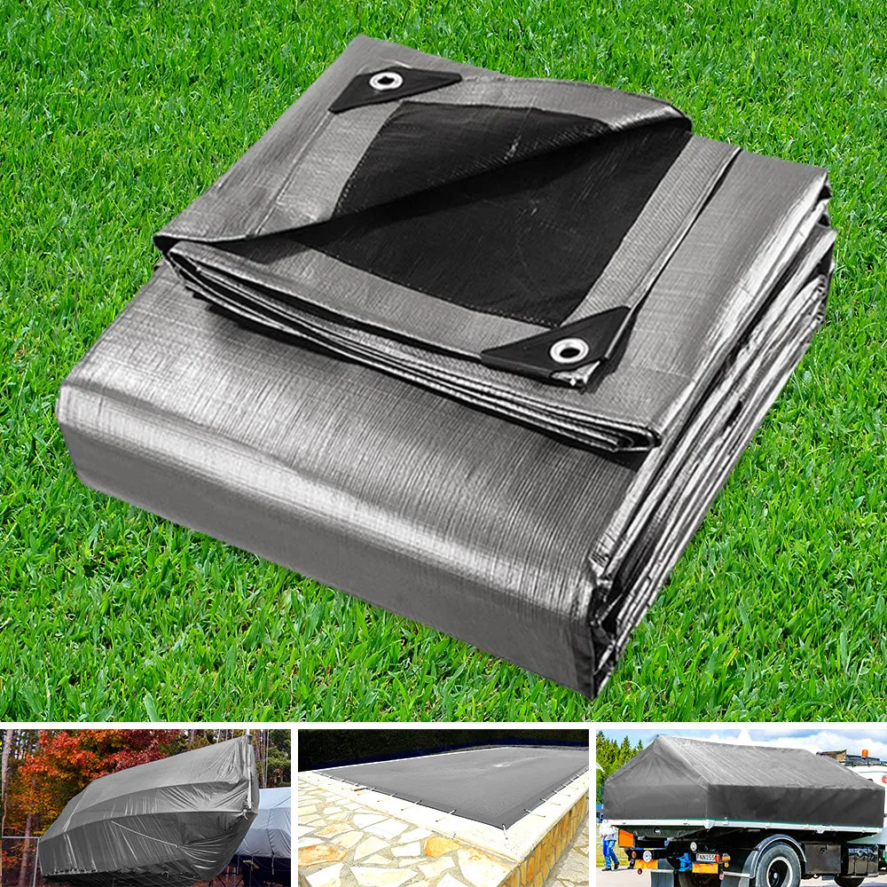 Tarp Tarpaulin 3X4.5M Canvas Camping Heavy Duty Sun Cover