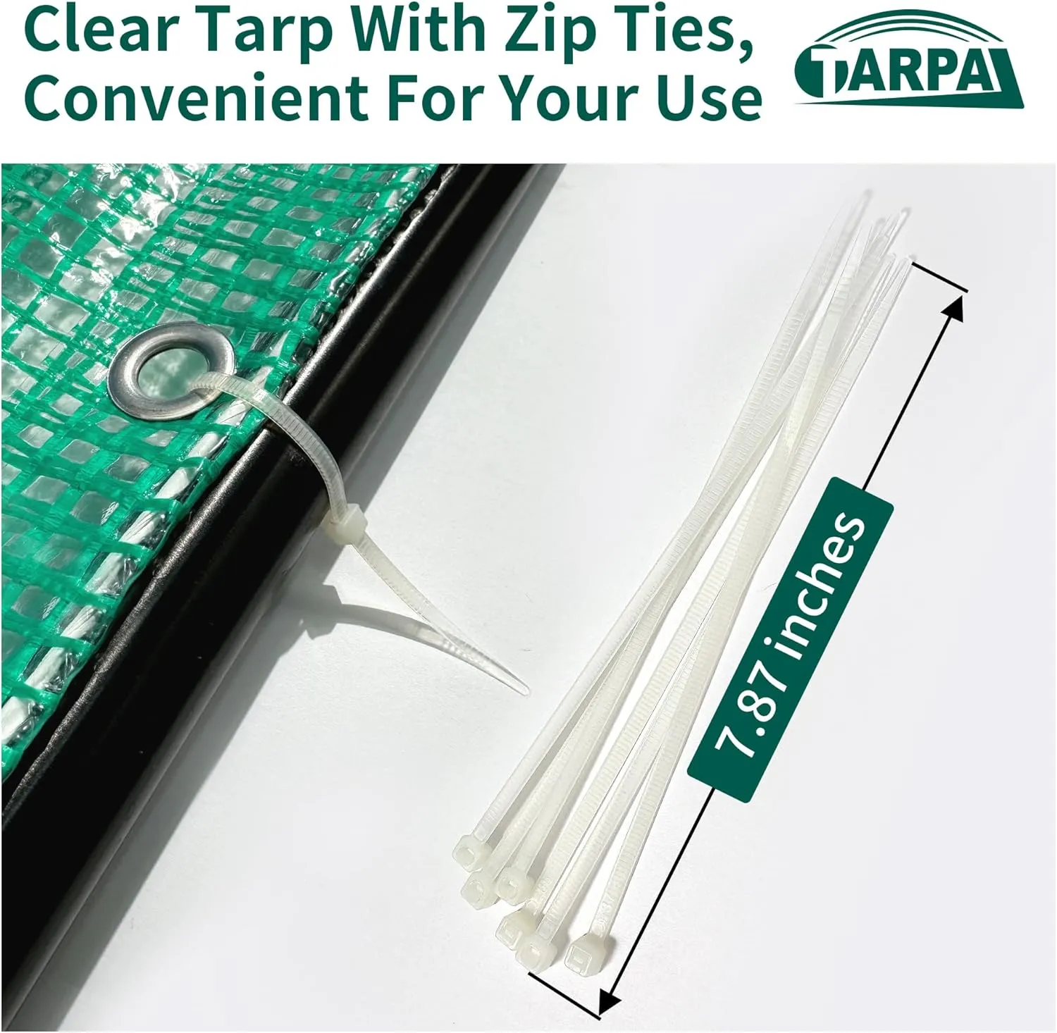 TARPAL 10'x12' Clear Green Tarp Heavy Duty Waterproof 12mil with Grommets or Zip Ties for Large Greenhouses for Outdoors Garden,Farm,Chicken Coops