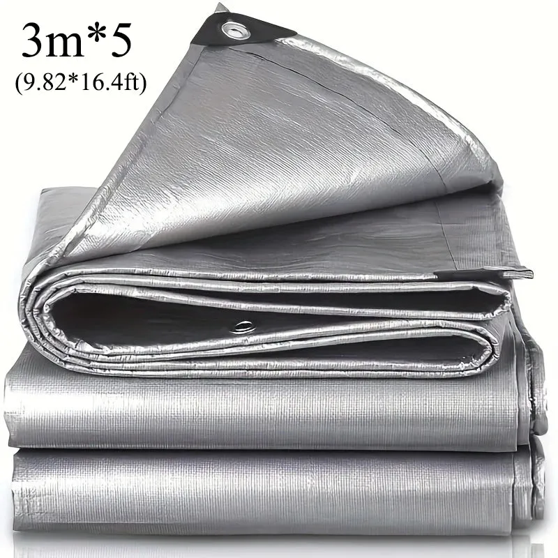 Tarpaulin 2x2m 2x3 3*3 3x4 3mx5 Car Waterproof Shade Tarp Tent Camping Sun Shade Sail Double Silver Awning Canopy Rain Cover