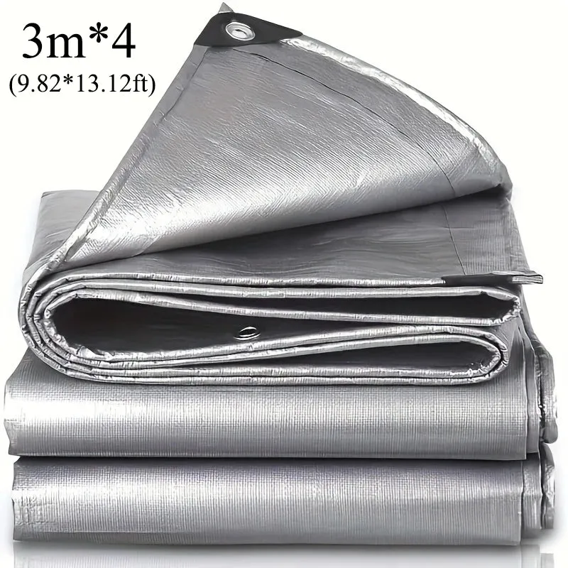 Tarpaulin 2x2m 2x3 3*3 3x4 3mx5 Car Waterproof Shade Tarp Tent Camping Sun Shade Sail Double Silver Awning Canopy Rain Cover