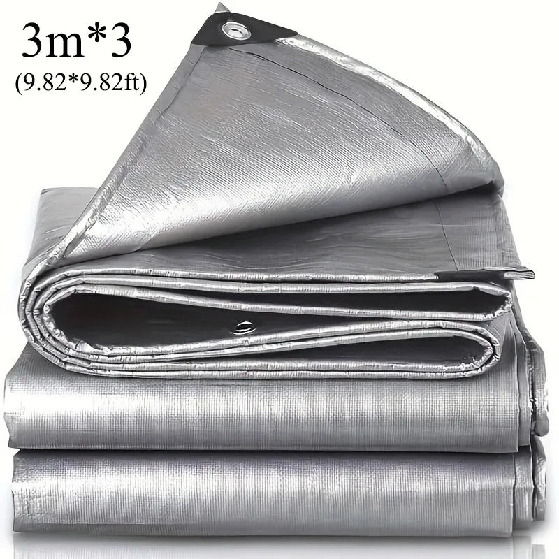 Tarpaulin 2x2m 2x3 3*3 3x4 3mx5 Car Waterproof Shade Tarp Tent Camping Sun Shade Sail Double Silver Awning Canopy Rain Cover
