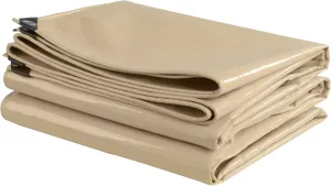 Tarpaulin 2x6m/3x3m/4x6m Waterproof Heavy Duty 500g/㎡ PVC Tarp Sheet Cover for Garden Furniture, Hutch, Trampoline, Wood, Car,Camping or Gardening Canopy Tent, Beige(1.5x2m)