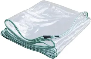 Tarpaulin Waterproof Heavy Duty Clear 3x3ft, Clear Poly Tarp, Transparent Tarp with Grommets, PVC Tarpaulin Duffel Bag, Heat Preservation, for Roof, Camping, Patio, Pool (1X1M)