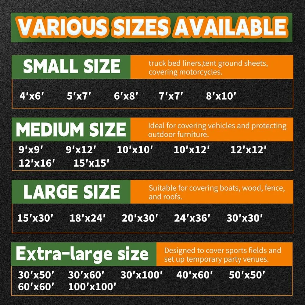 Tarps 8x10 Feet (2 Pack) - 5.5 Mil, Multipurpose Waterproof Poly Tarp Cover with Metal Grommets and Reinforced Edges, Silver/Blue Tarp by RAINDEWAY