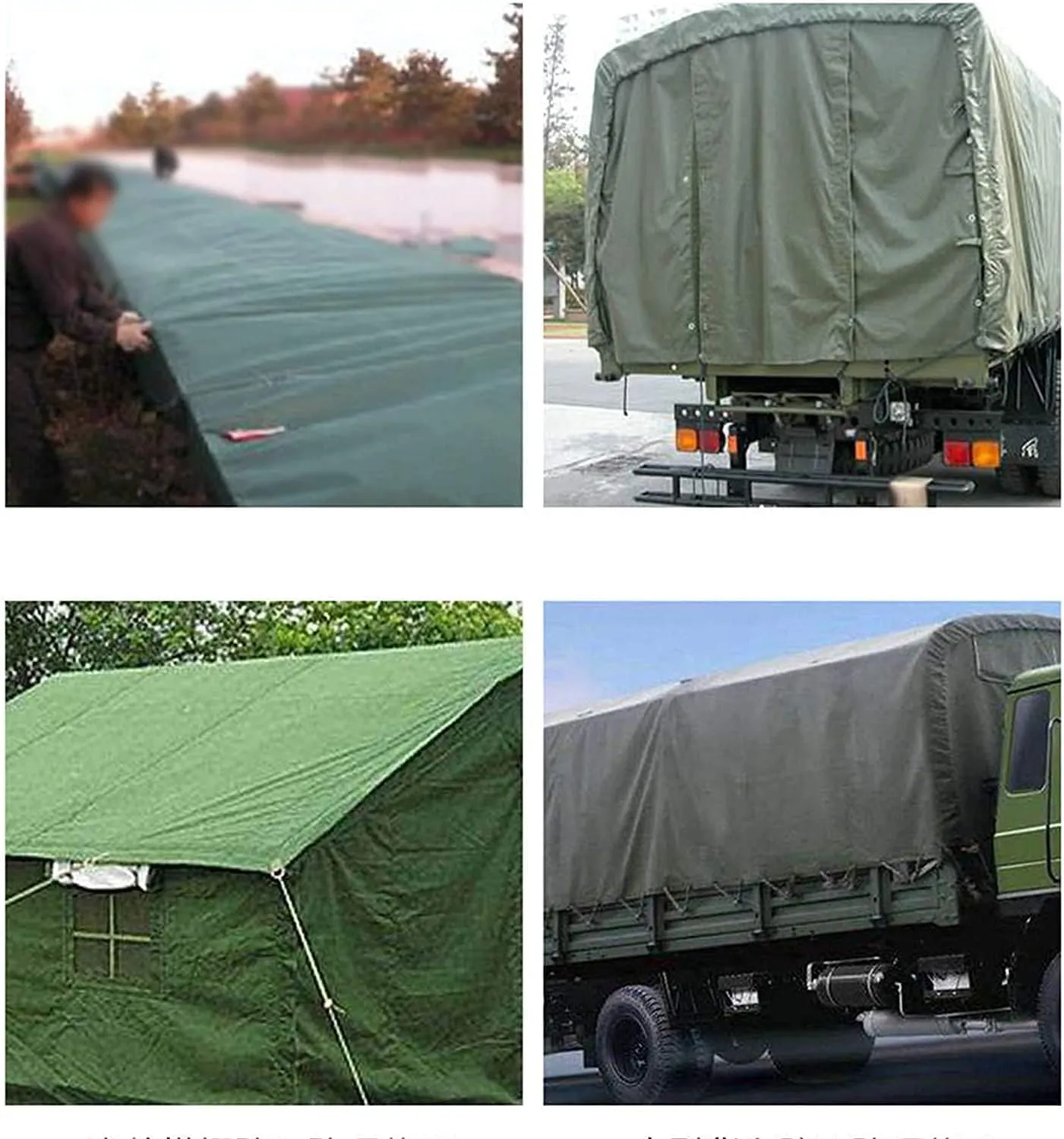 Tarps Canvas，Heavy-Duty Waterproof Canvas Tarps ，Outdoors Thick Tarp Cover ，UV-Resistant Canvas Tarpaulin for Truck Pool Boat Tent Camping Firewood,6x8m