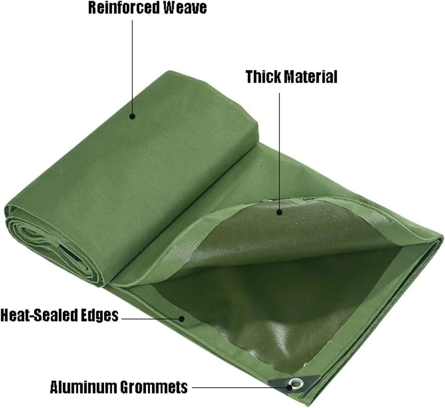 Tarps Canvas，Heavy-Duty Waterproof Canvas Tarps ，Outdoors Thick Tarp Cover ，UV-Resistant Canvas Tarpaulin for Truck Pool Boat Tent Camping Firewood,6x8m