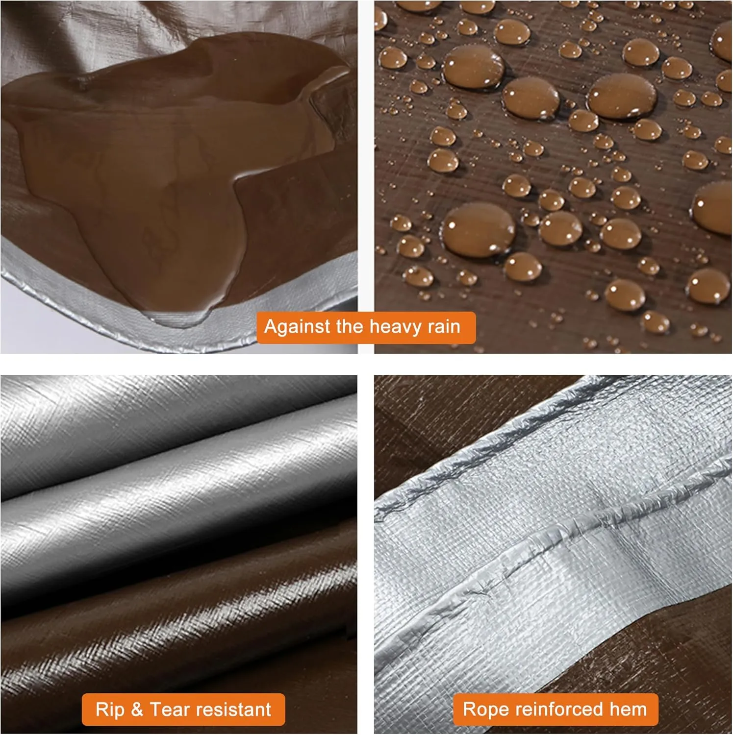 Tarps Heavy Duty Waterproof 10’ X 12’, 10 Mil Multipurpose Poly Tarp Cover, tarp Waterproof UV Resistant Tear&Fade Resistant, Outdoor Tarpaulin for Roof, Camping, Patio, Pool, Boat, Car