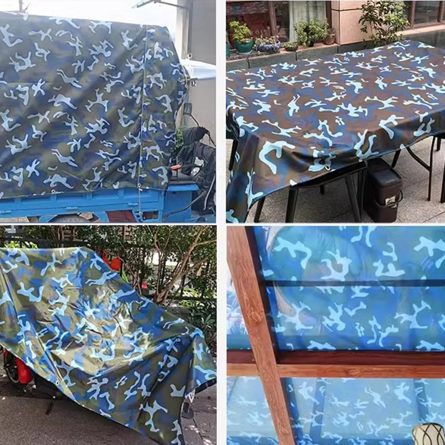 Tarps Heavy Duty Waterproof, PVC Tarpaulin Tarp Cover,Reinforced Edges with Grommets Waterproof Canvas Tear-Resistant Thick Tarp,1.5X2.5m