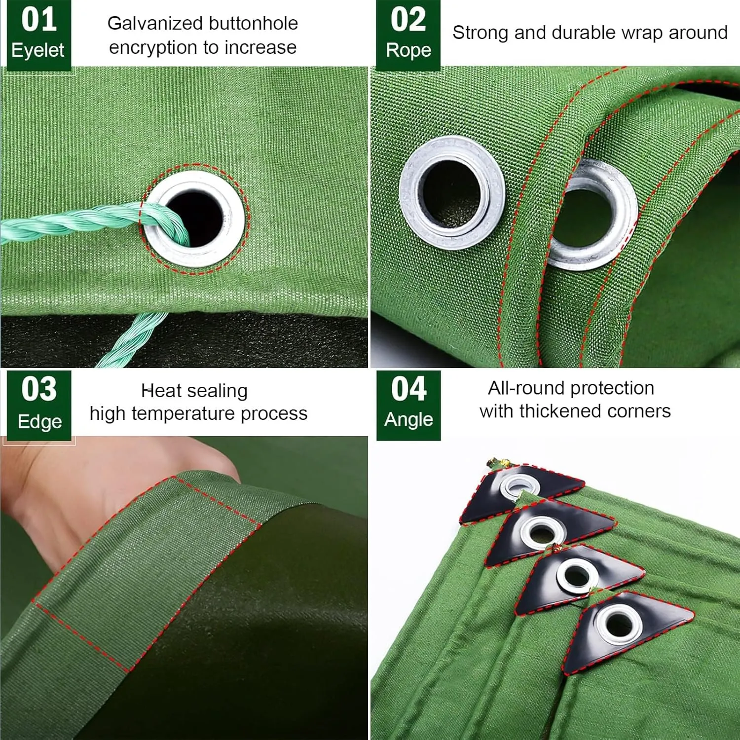 Tarps Heavy Duty Waterproof,Large Tarps with Grommets and Reinforced Edges,Heavy Duty Tarps - for Outdoors Patio Pool,Boat,Roof,Camping, 4 * 6m/13 * 19ft