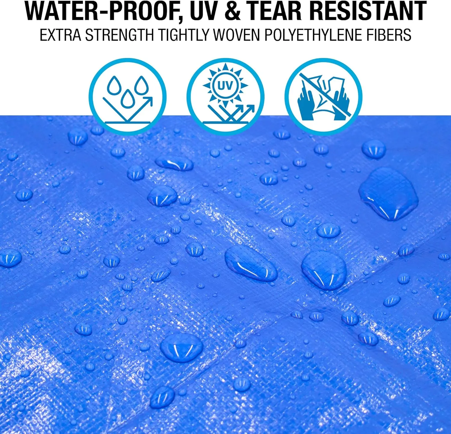 Tarps Multi-Purpose Waterproof 40x60 - All Purpose 5 MIL Tarp - High Durability 40x60 Tarp - Construction, Rain Shelter, Outdoor Cover and Camping Use
