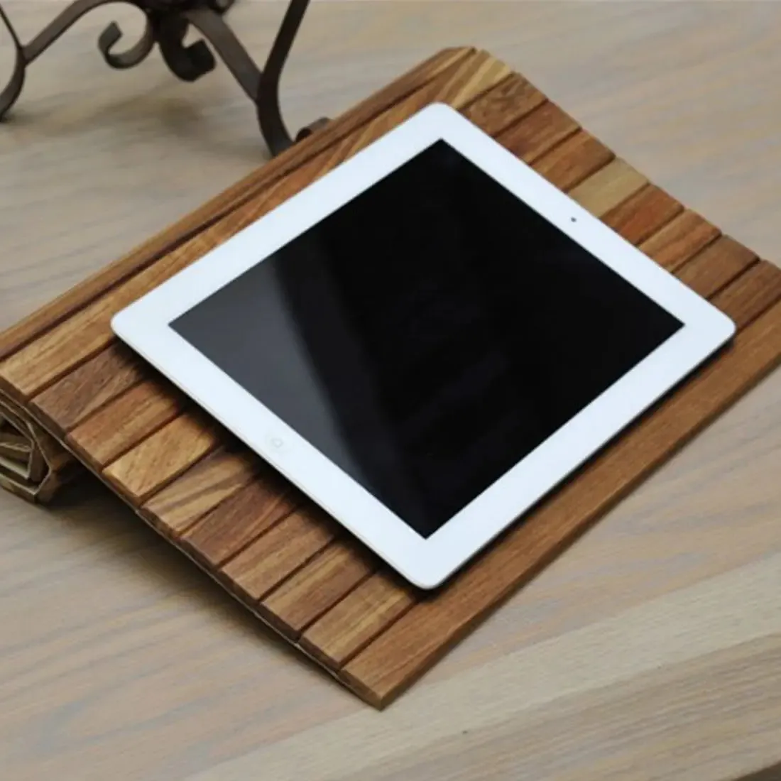 Teakwood Sofa Armrest Tray Couch Table Mat for Drinks Snacks - Made in India