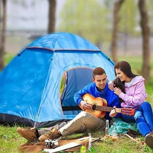 Teepee Tent Outdoor Large Fully Automatic Single-Layer Tent 2People'S Anti-Storm Rain Double Camping Tent Festival Essential, Dome Tent, 100% Waterproof with Sewn in Groundsheet，200 * 200 *