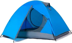Tent 2 Person Family Camping Tent with Zipped Double Door and Carrying Bag Double Layer Dome Tent for Outdoor Camping Beach Garden