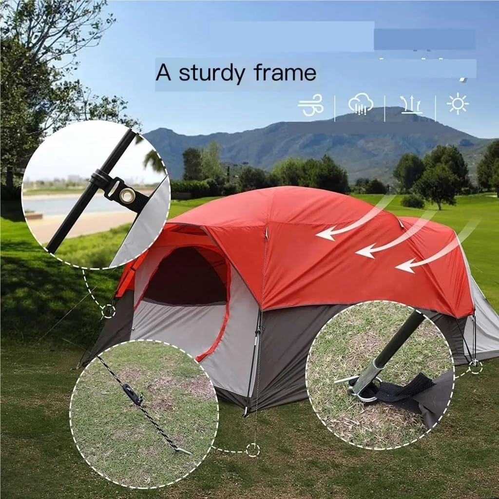 Tent 4-6 People Double-Layer Tent, Rainproof and Sunshade Outdoor Camping Tent, Easy to Build Family Park Tent Outdoor Tent