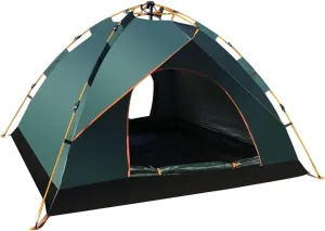 Tent Automatic Camping Tent 1-2 Person Family Tent, Double Layer Instant Setup Awning, Outdoor Protable Backpacking Tent Hiking Travel (Color : Green) (Green)