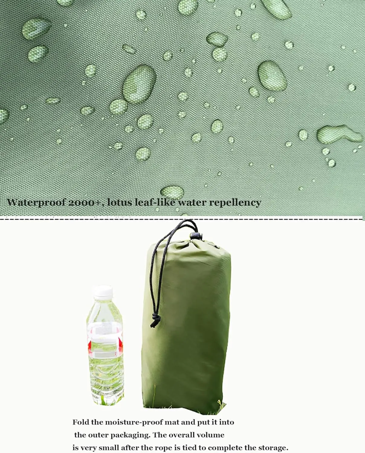 Tent Footprint, Waterproof Camping Tarp with Ground Spikes, Oxford Cloth Ground Tarp with Backpack Storage, Moisture Proof Floor Mat for Outdoor Hiking Camping(Black,2.1x1)
