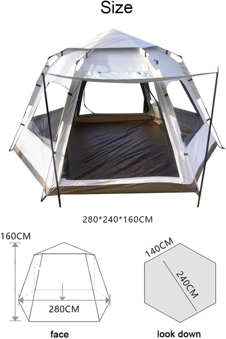 Tent for 5 6 7 Person Family Tent Garden Sun Shelter Tents for Camping,Automated and Instant Setup Tent for Family,6 Mesh Windows Ventilation,Waterproof Outdoor Layer