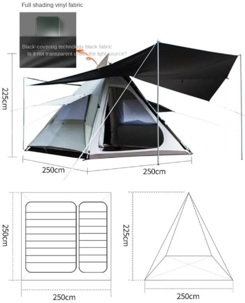 Tent Fully Automatic Double-Layer Tent Outdoor Portable Camping Thickened Rainproof Camping Equipment Tent Outdoor Tent
