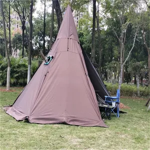 Tent Hot Teepee Tents for Outdoor Backpacking Camping Hiking Pyramid Tent Double Layers Camping Indian TentWhite160X240CM