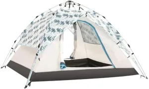 Tent Outdoor 3-4 Rainproof Family Camping Quick- Double-Layer Camping Thickened Double Hydraulic Tent (Color : D) (Black One Size)