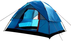 Tent Outdoor Storm-Proof Camping Tent 4-Person Double Deck Family Camping Travel Tent for Backpacking Fishing Hopeful
