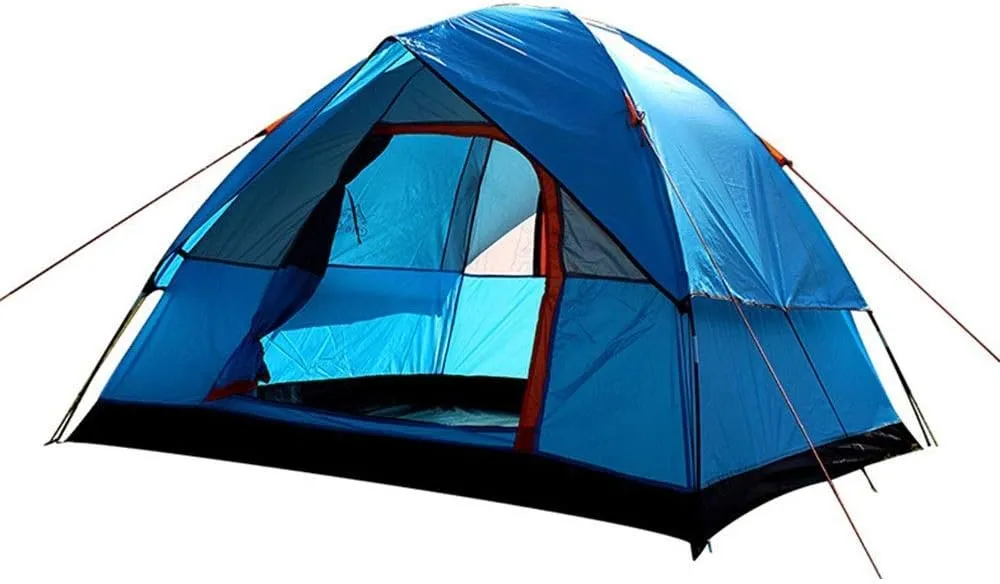 Tent Outdoor Storm-Proof Camping Tent 4-Person Double Deck Family Camping Travel Tent for Backpacking Fishing Hopeful