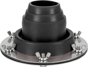 Tent Stove Jack Kit: Flexible Silicone Pipe Boot, High Temp Flue Flashing for Bell Tent, Yurt, & Wood Burners (Triple Wall Pipe Compatible, Stove Pipe OD 1 3/4"-3 1/4") (Blcak)